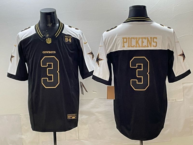 Men 2026 Dallas Cowboys #3 Pickens Black Gold 6th generations Nike Limited NFL Jersey style 02->dallas cowboys->NFL Jersey